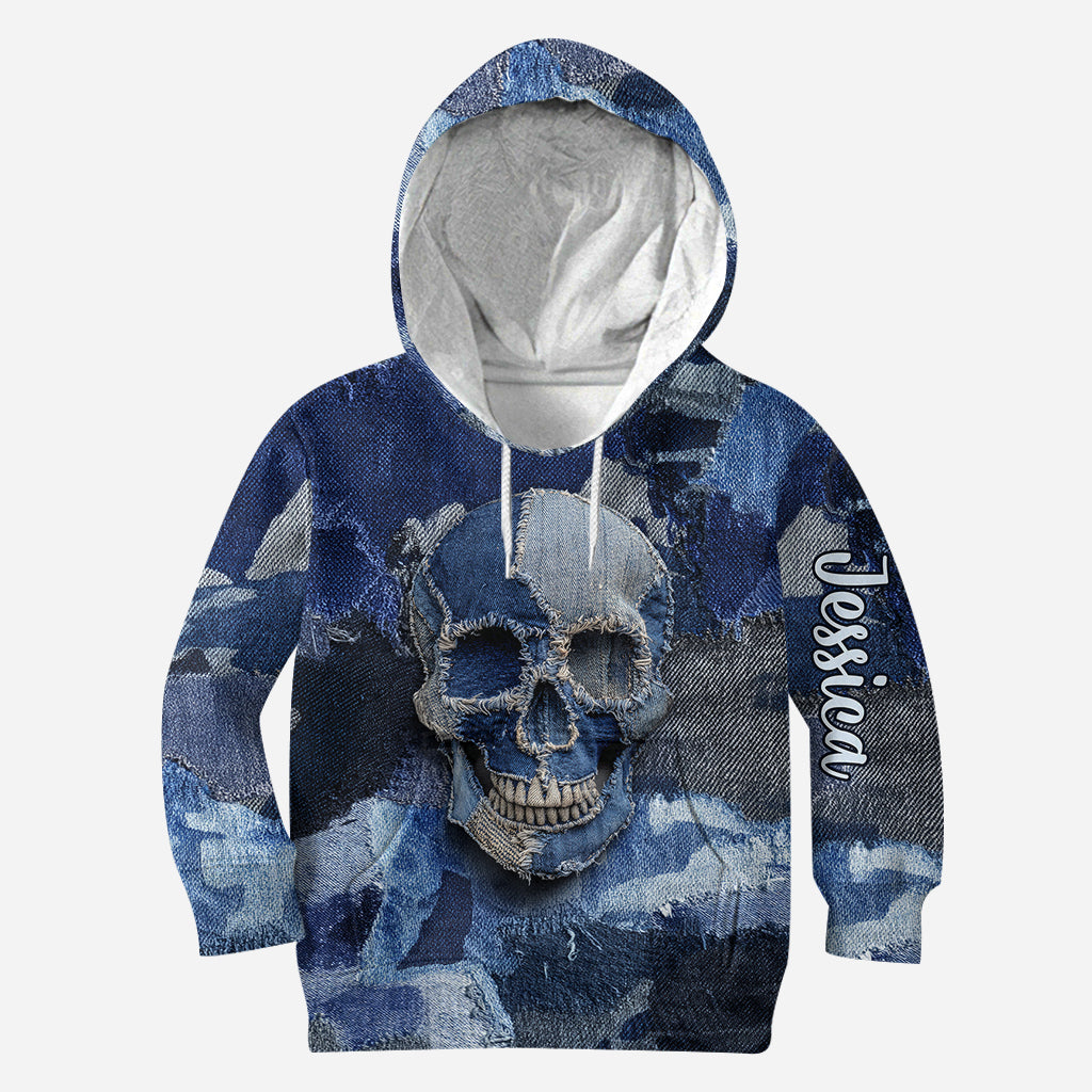 Denim Skull - Personalized Skull Hoodie and Leggings