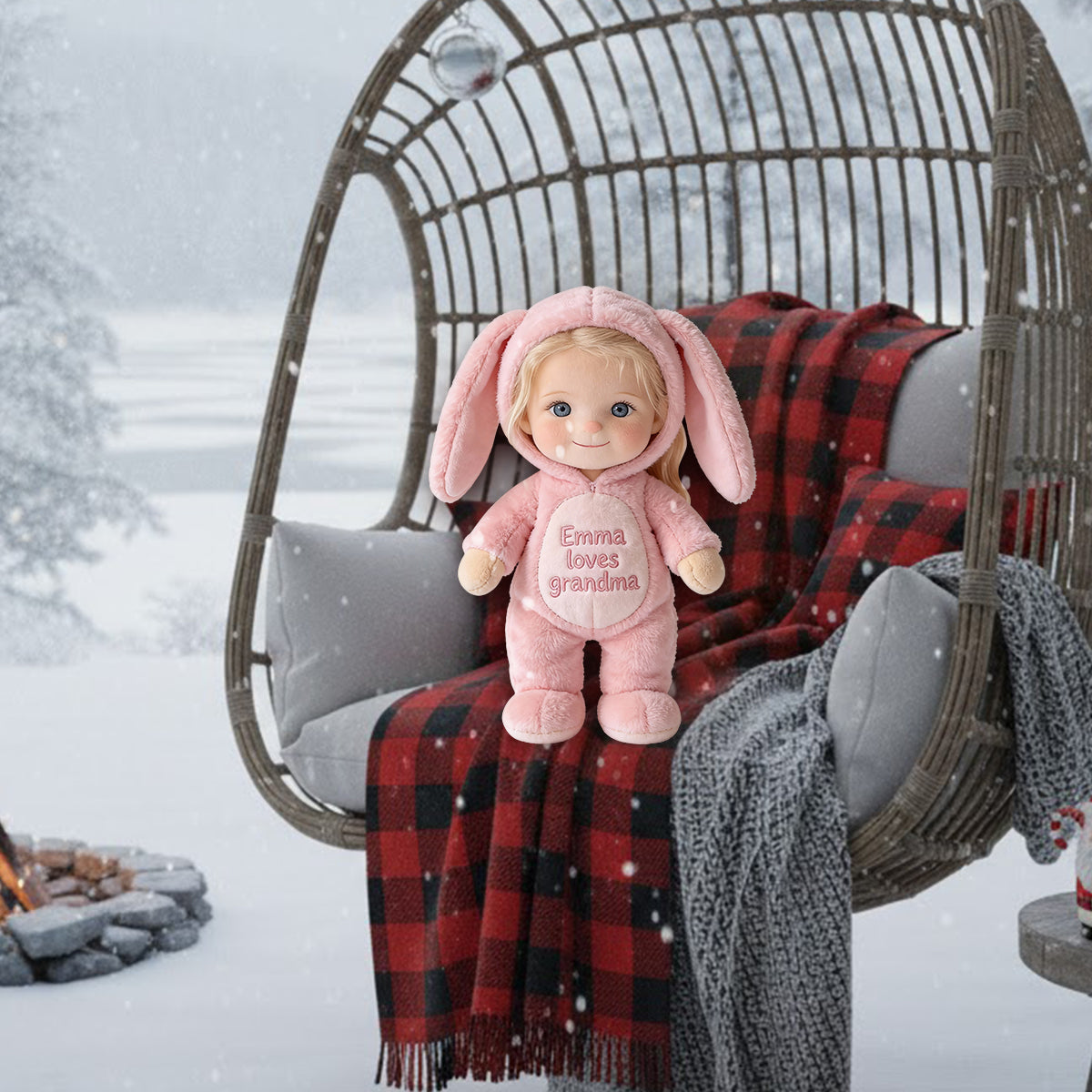 Any Photo Nana's Peeps Gift For Mom, Grandma - Personalized Grandma Premium Faux Fur Pillow