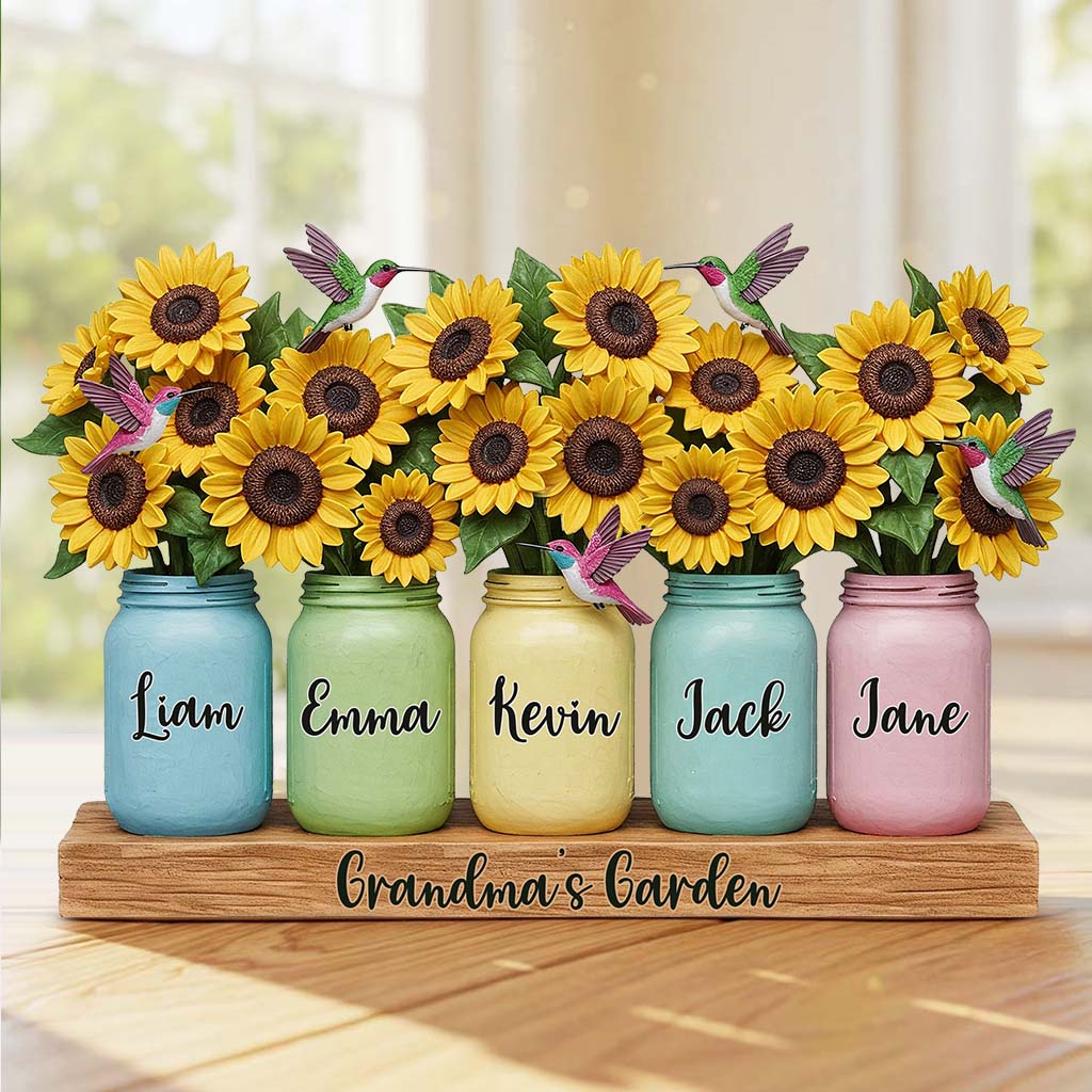 Grandma's Garden - Personalized Grandma Custom Shaped Acrylic Plaque