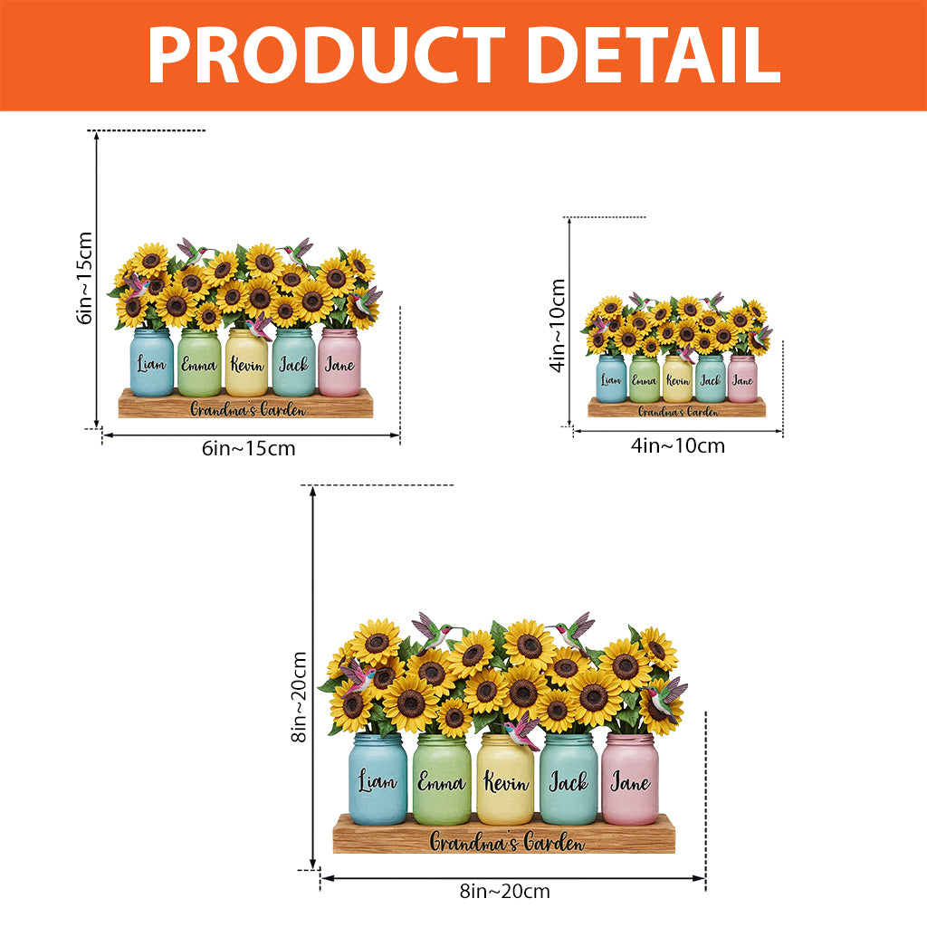 Grandma's Garden - Personalized Grandma Custom Shaped Acrylic Plaque