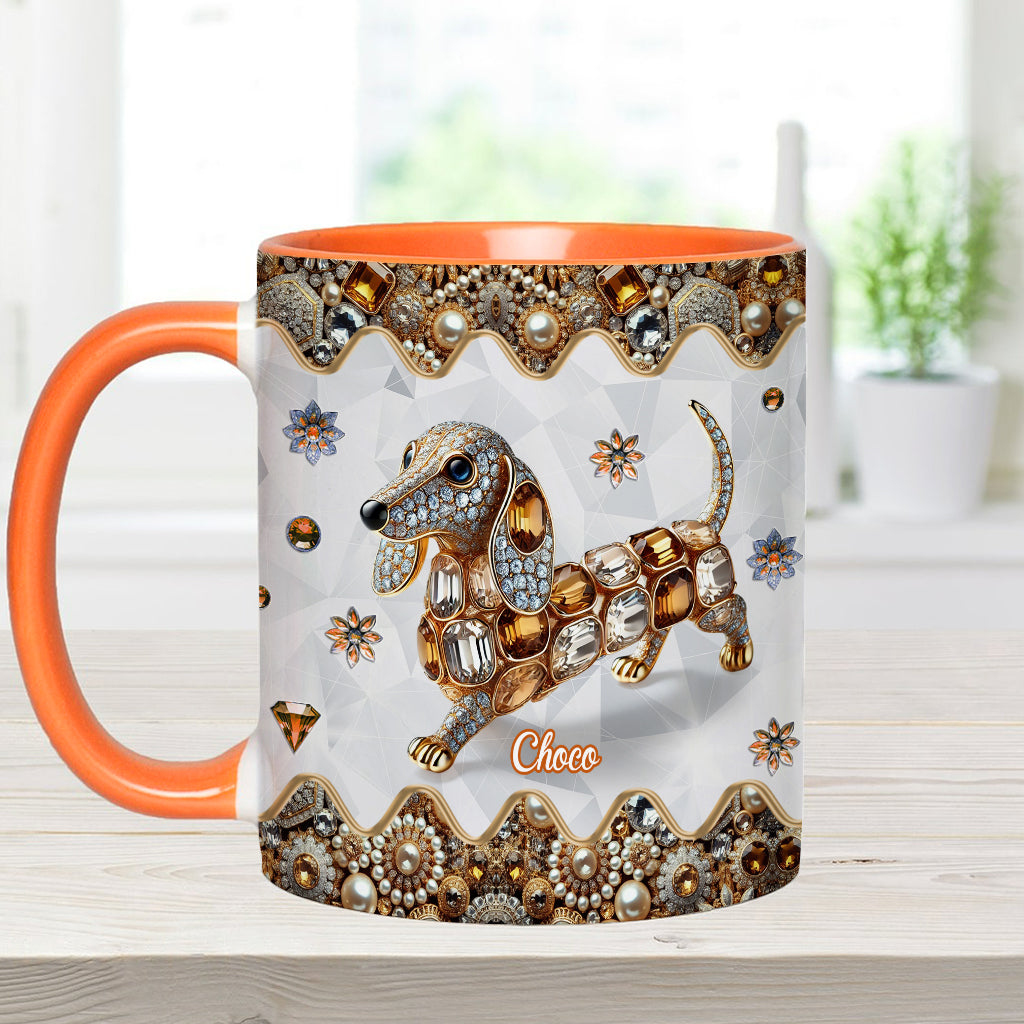 Love Dachshund - Personalized Dog Accent Mug