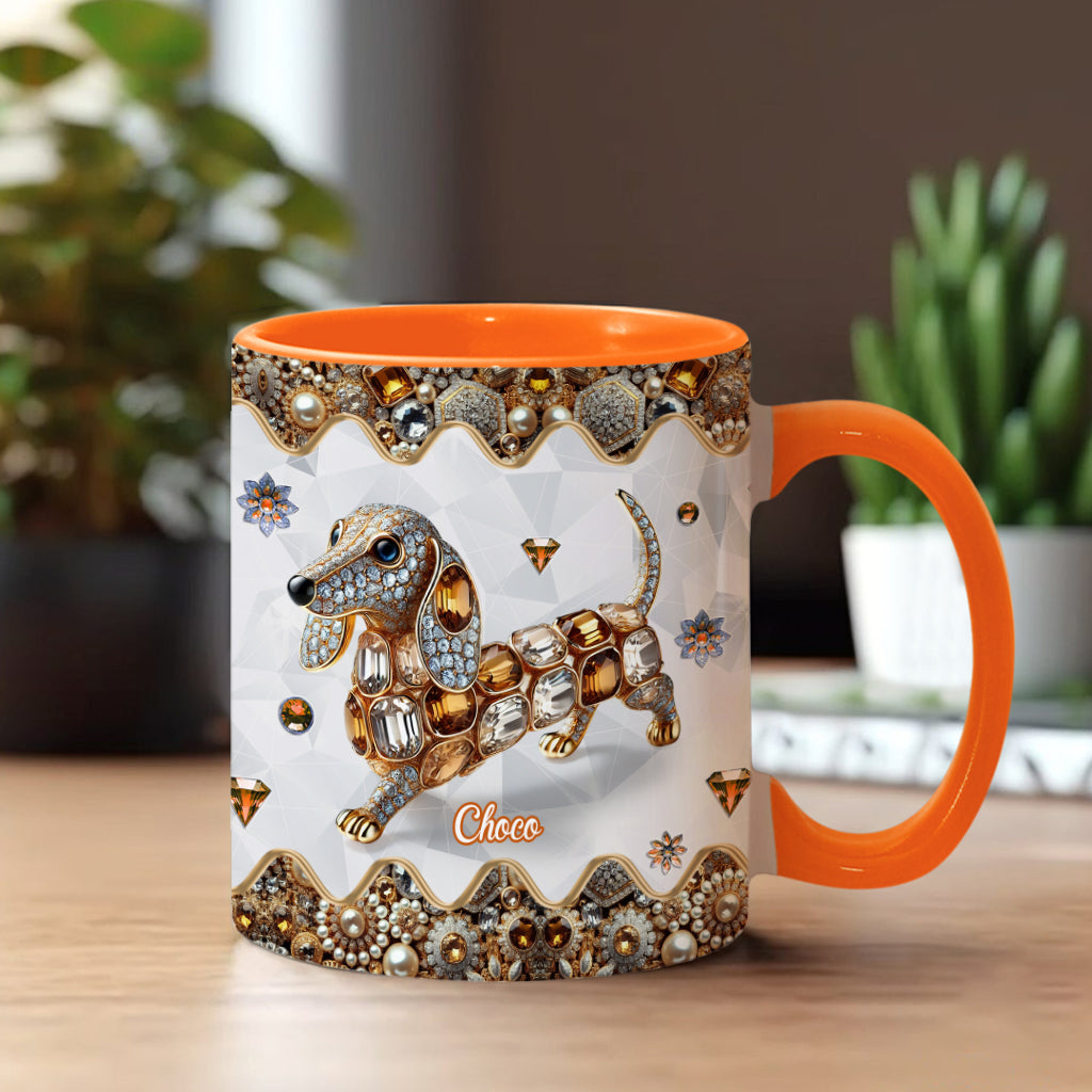 Love Dachshund - Personalized Dog Accent Mug