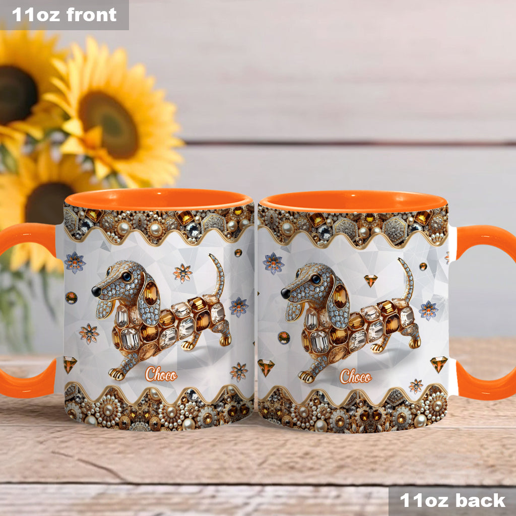 Love Dachshund - Personalized Dog Accent Mug