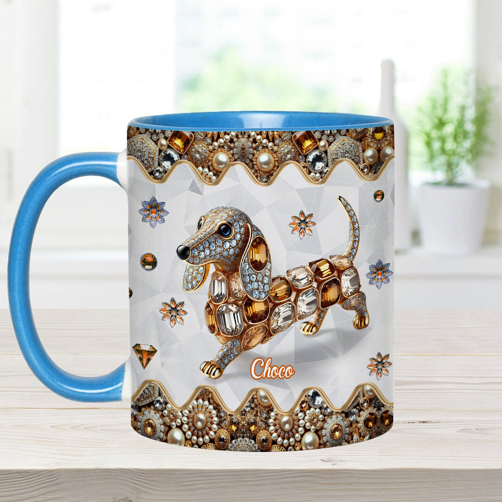 Love Dachshund - Personalized Dog Accent Mug