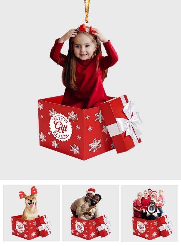 Best Gift Ever Photo Upload - Personalized Family Custom Shaped Ornament