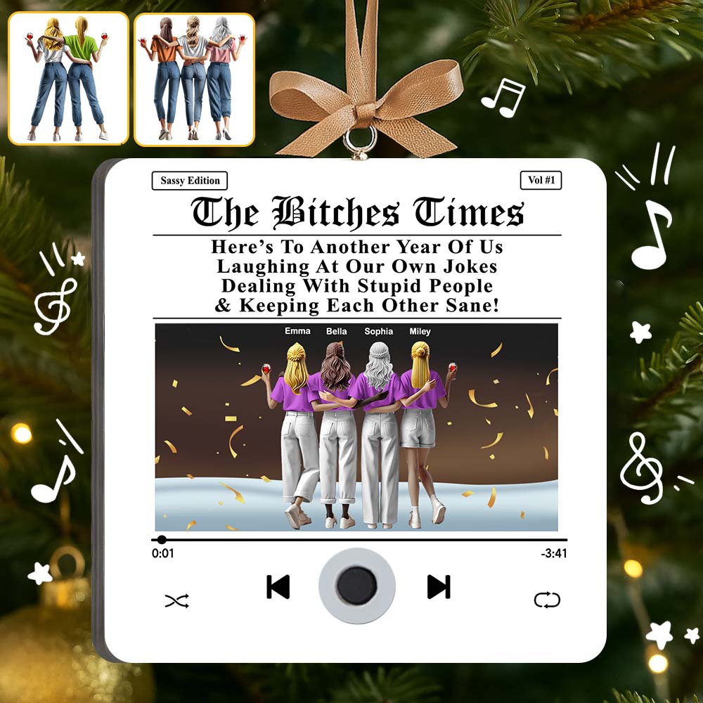 Besties Christmas Gift - Personalized Bestie Music Player Ornament
