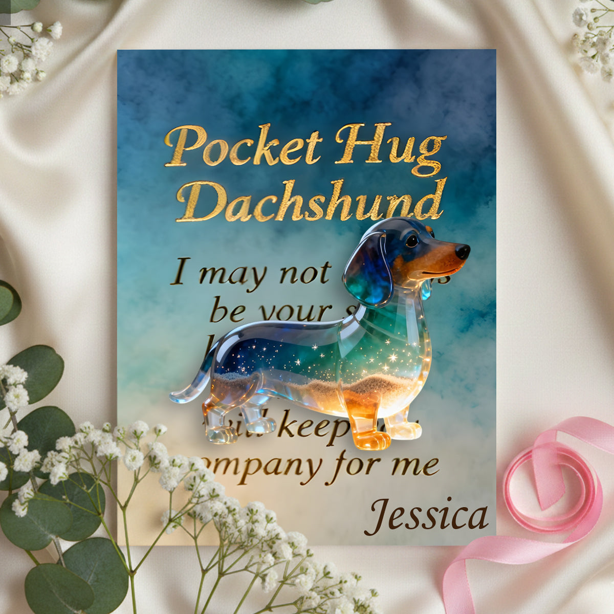 I'm Always With You - Personalized Dachshund Pocket Hug Card