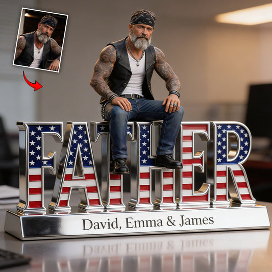 Custom Any Photo, Any Title - Personalized Father Custom Shaped Acrylic Plaque