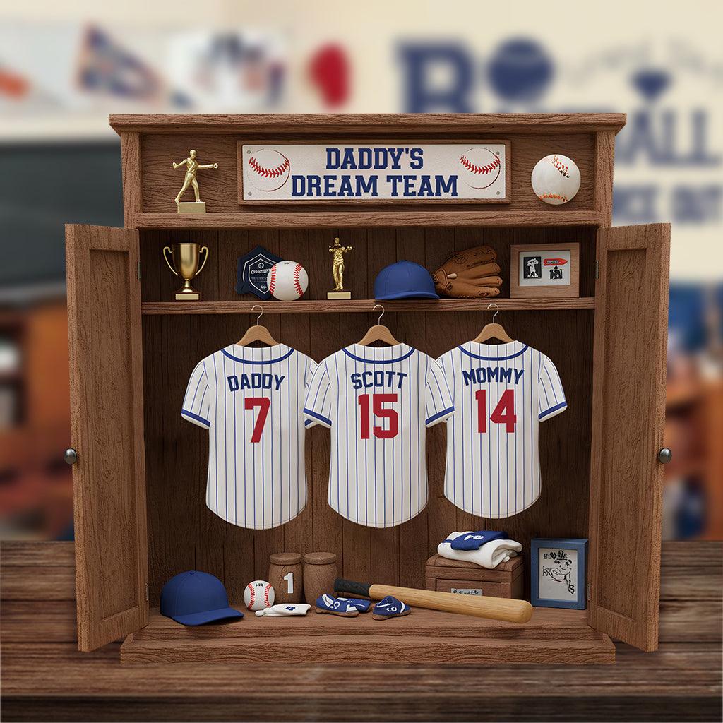 Dream Basball Team Gift For Dad, Grandpa - Personalized Father Custom Shaped Acrylic Plaque