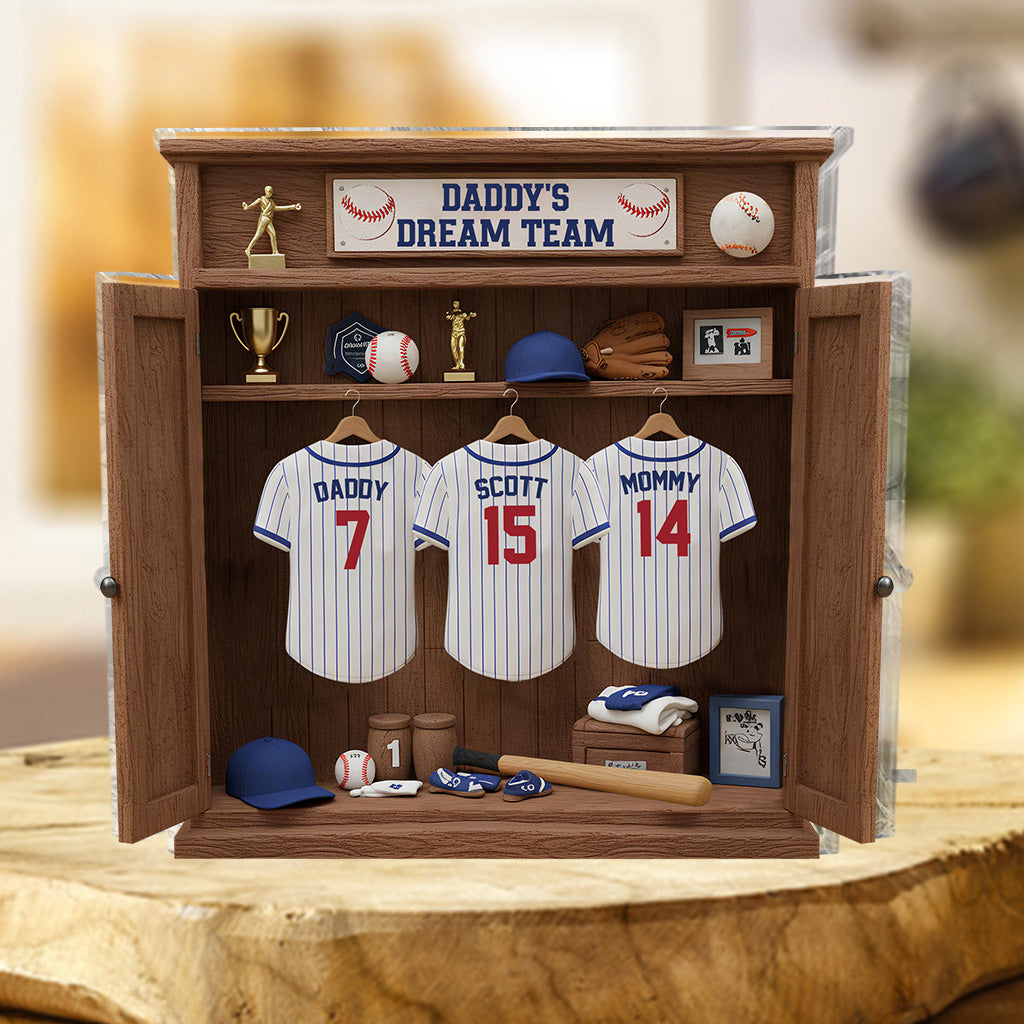 Dream Basball Team Gift For Dad, Grandpa - Personalized Father Custom Shaped Acrylic Plaque