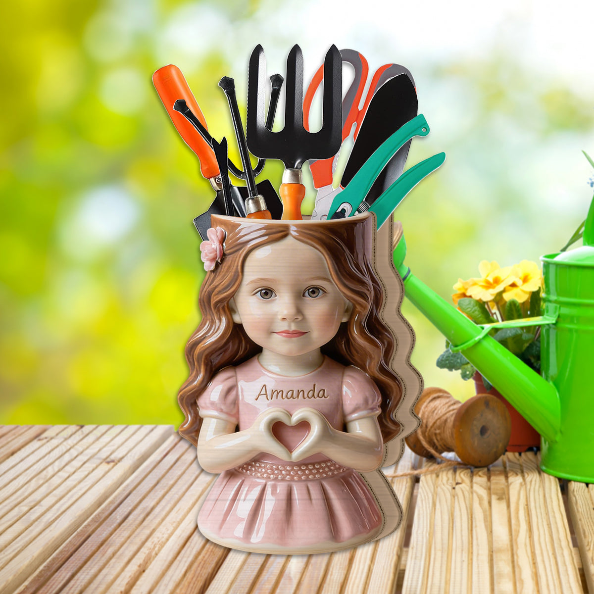 Any Kid Photo - Personalized Kid Wooden Desk Organizer