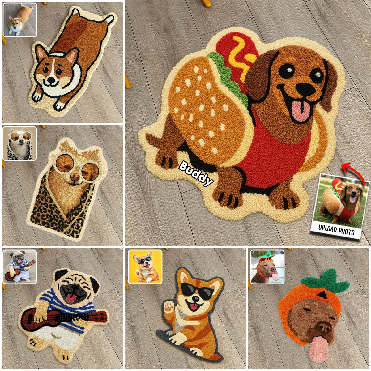 Any Photo Into Rug - Personalized Dog Non-Slip Tufted Rug