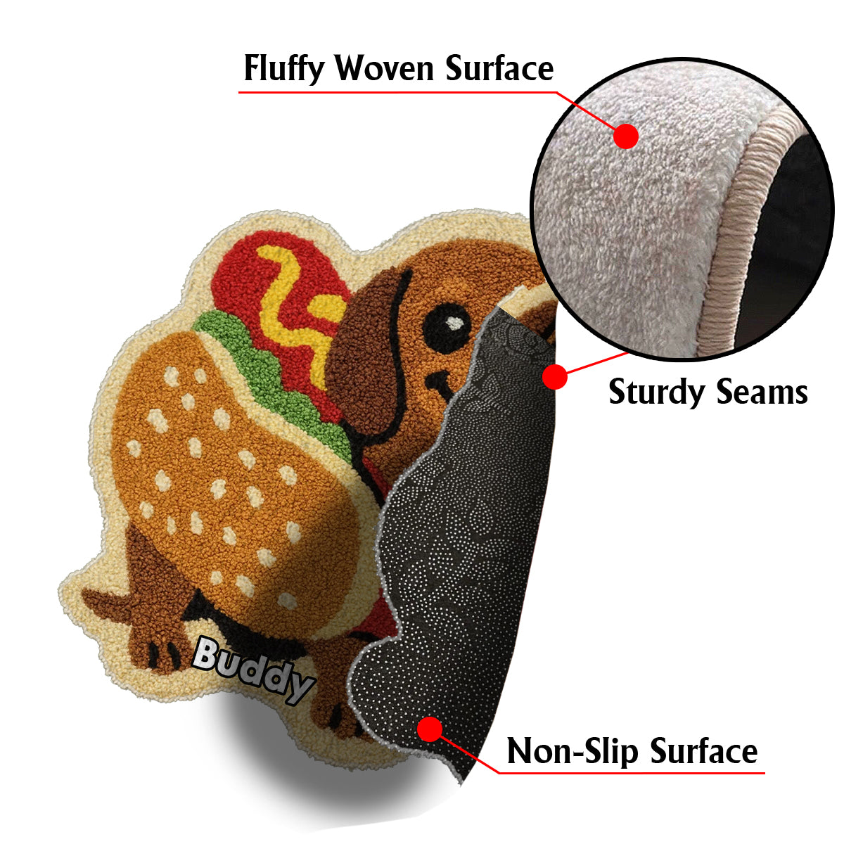 Any Photo Into Rug - Personalized Dog Non-Slip Tufted Rug