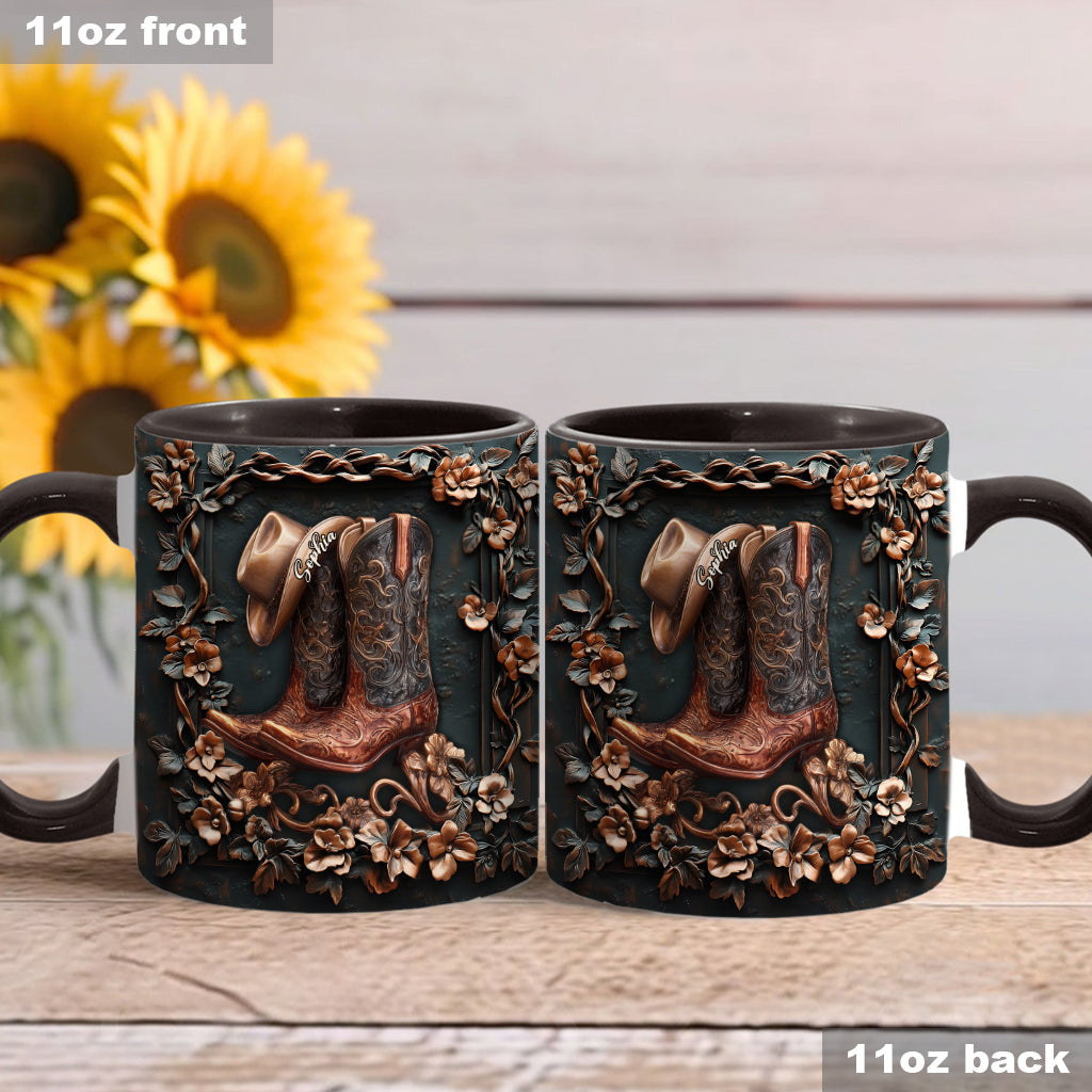 Cowgirl Boots - Personalized Cowgirl Accent Mug & Coaster