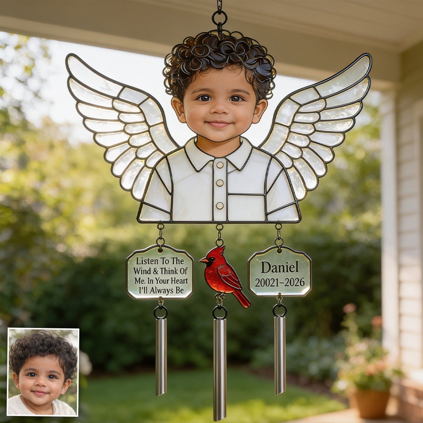 In Loving Memory - Personalized Memorial Wind Chime With Charm