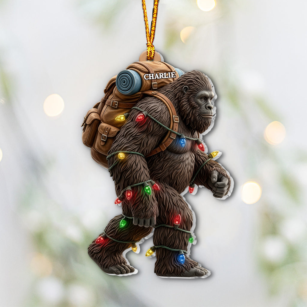 Sasquatch Holiday Spirit - Personalized Hiking Ornament
