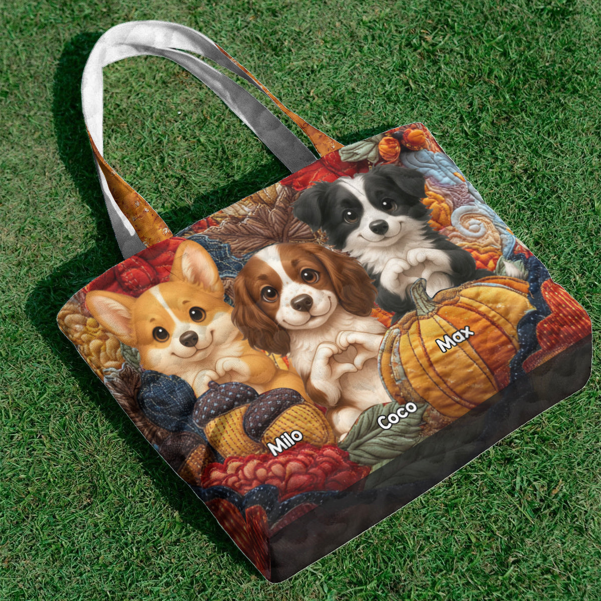 Love My Dog - Personalized Dog Quilted Tote Bag