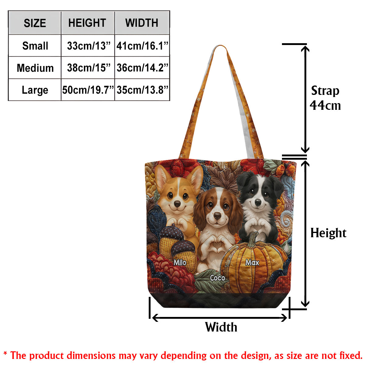 Love My Dog - Personalized Dog Quilted Tote Bag