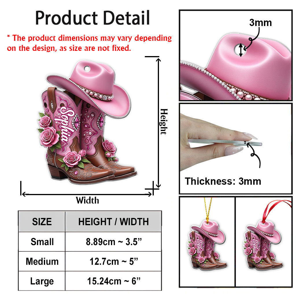 Cowgirl Boots - Personalized Cowgirl Ornament