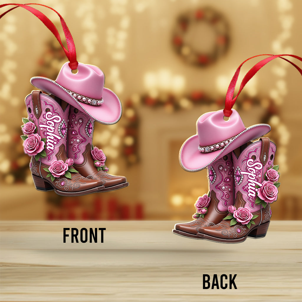 Cowgirl Boots - Personalized Cowgirl Ornament