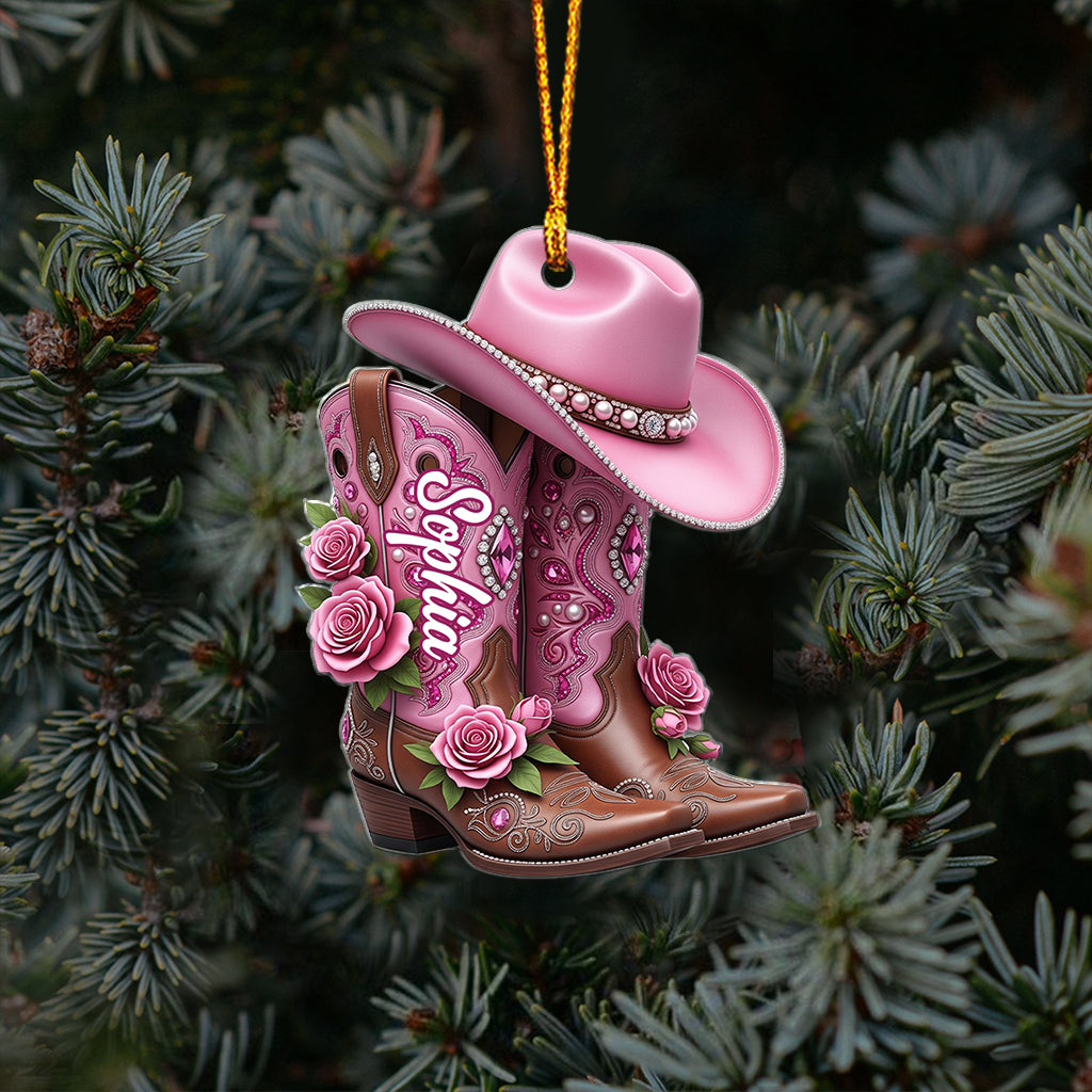 Cowgirl Boots - Personalized Cowgirl Ornament
