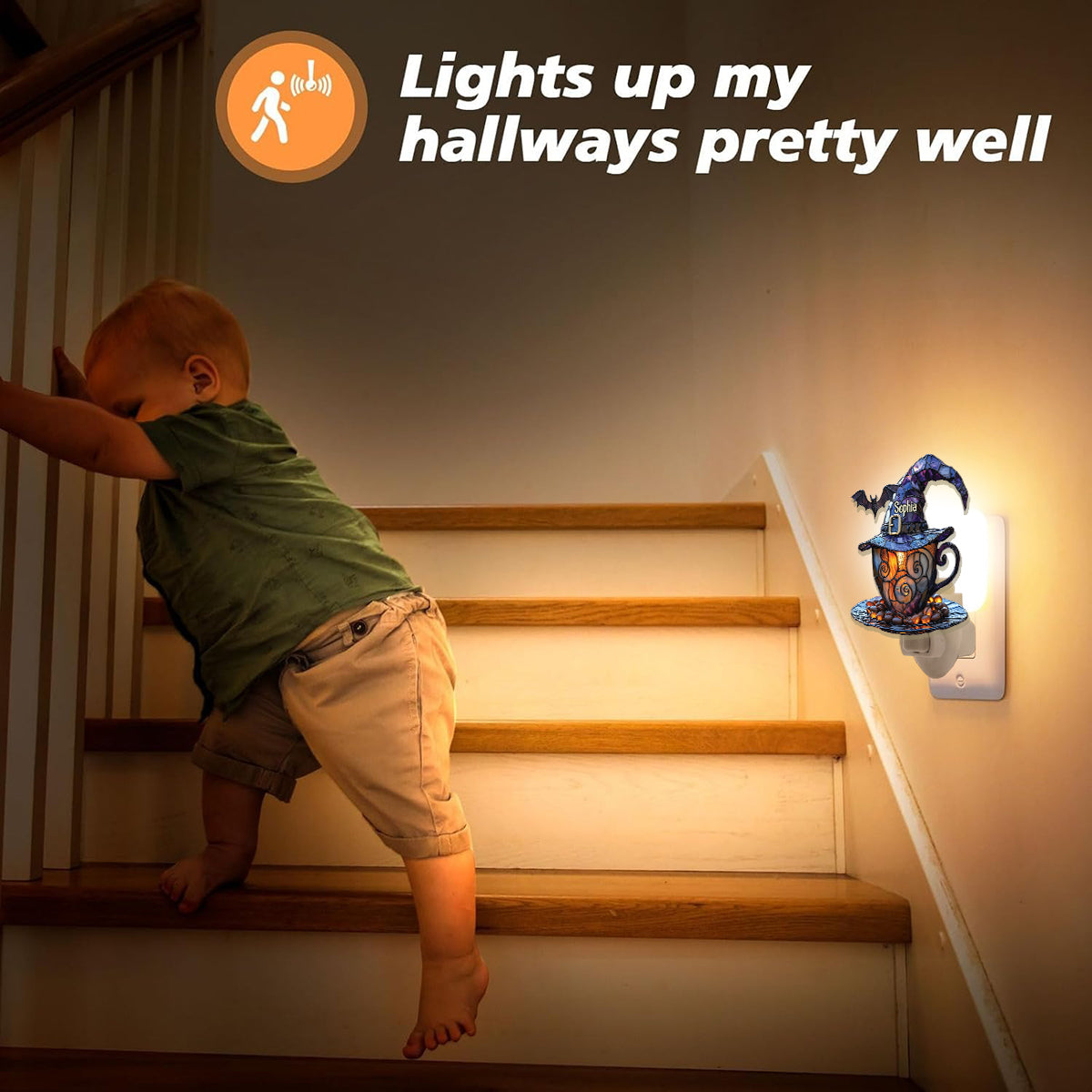 Witch Hat And Coffee Mug - Personalized Witch Acrylic Plug-In Night Light