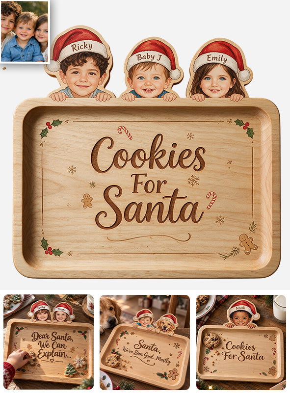 Cookies For Santa - Personalized Kid Wood Tray