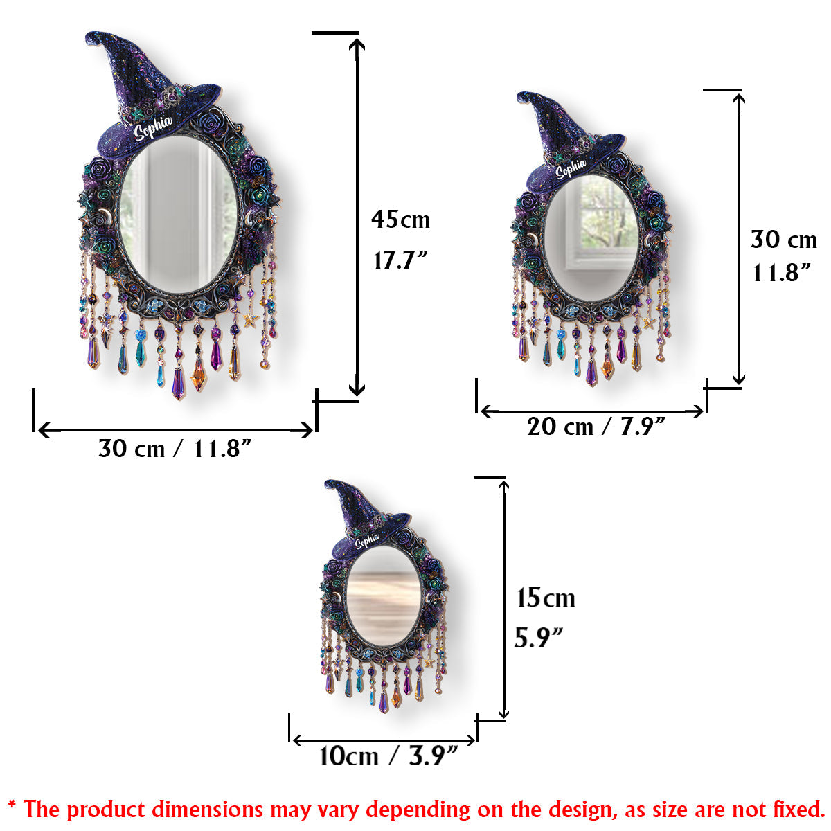 Magical Room Decor - Personalized Witch Wall Hanging Mirror