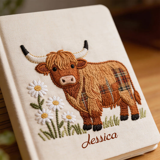 Love Highland Cows - Personalized Highland Cow Leather Journal