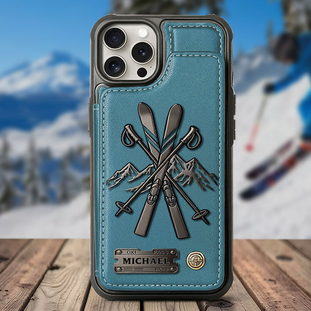 Love Skiing - Personalized Skiing Wallet Phone Case