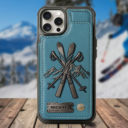 Love Skiing - Personalized Skiing Wallet Phone Case