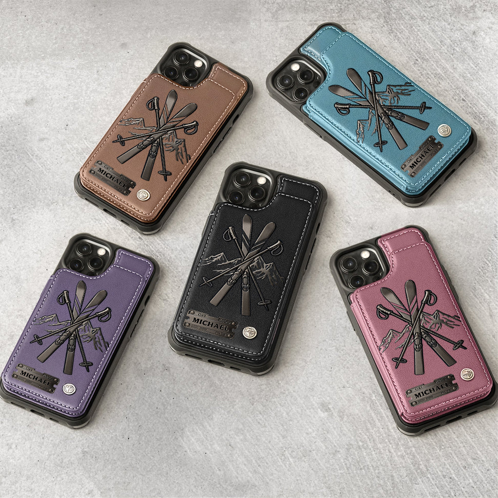 Love Skiing - Personalized Skiing Wallet Phone Case