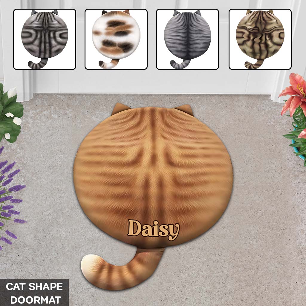 Cute Cat - Personalized Cat Shaped Doormat