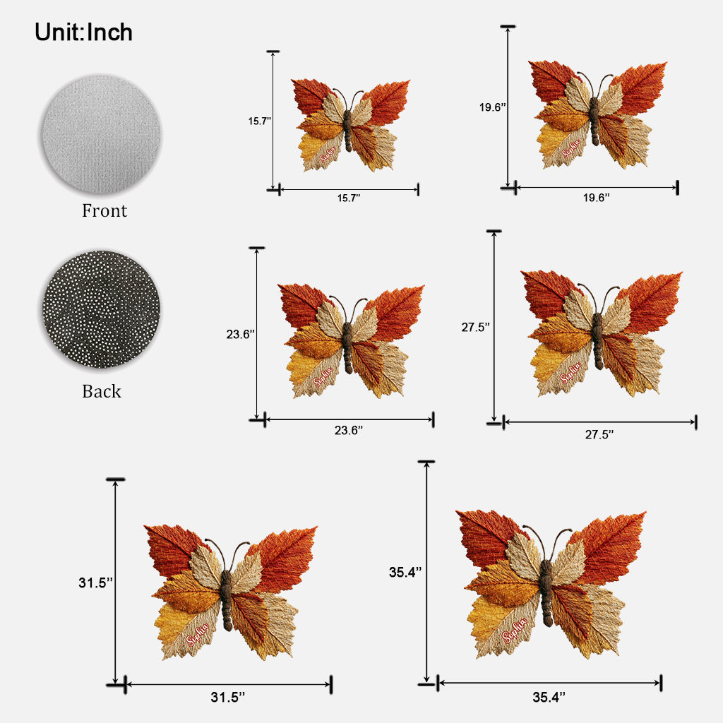 Autumn Butterfly - Personalized Butterfly Shaped Doormat/ Rug