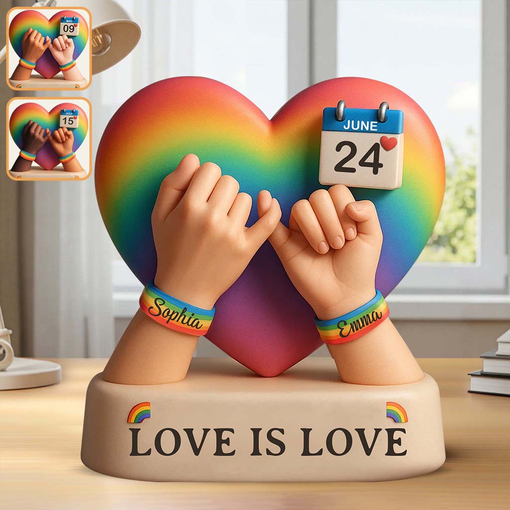 Love Is Love - Personalized LGBT Support Custom Shaped Acrylic Plaque