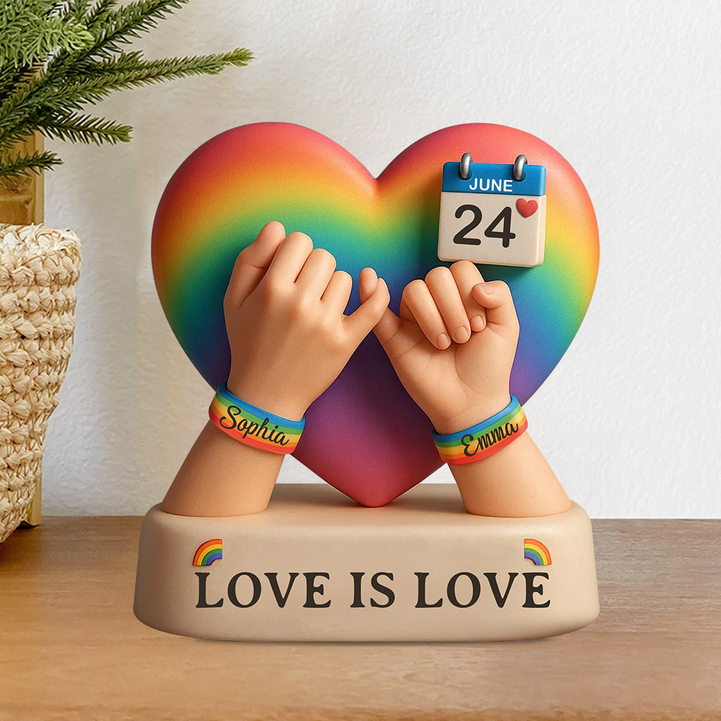 Love Is Love - Personalized LGBT Support Custom Shaped Acrylic Plaque