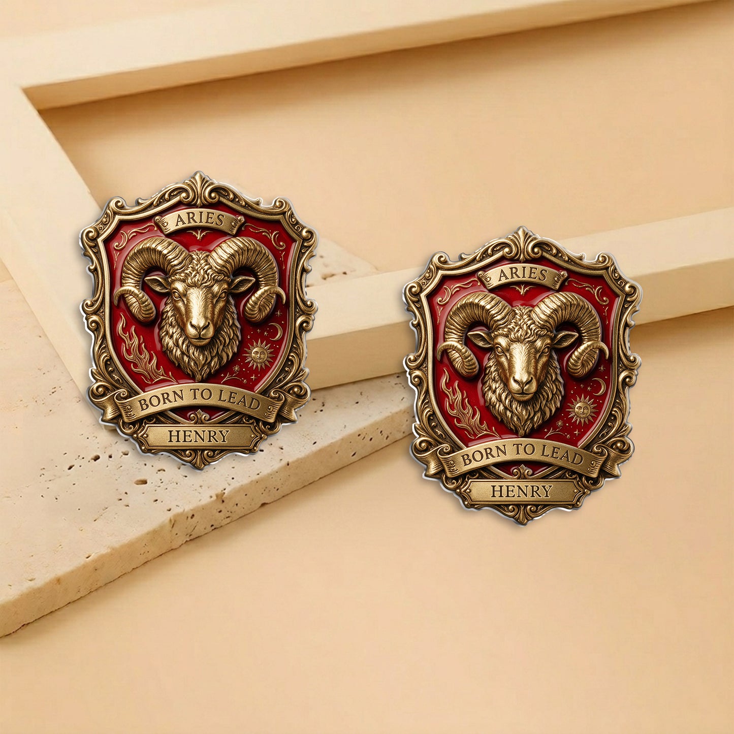 Zodiac Sign Luxury Brooch - Personalized Horoscope 3D Embossed Enamel Pin