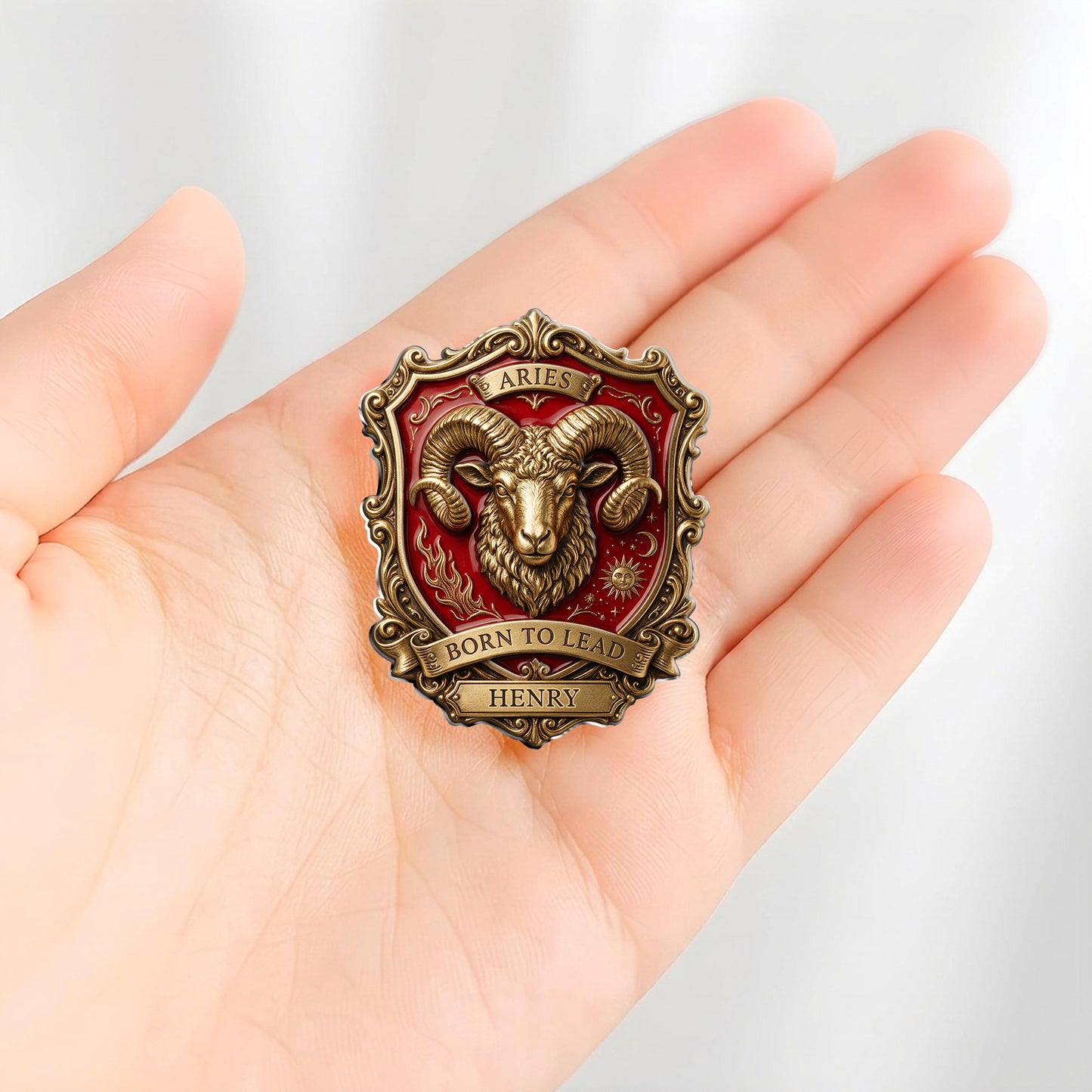 Zodiac Sign Luxury Brooch - Personalized Horoscope 3D Embossed Enamel Pin
