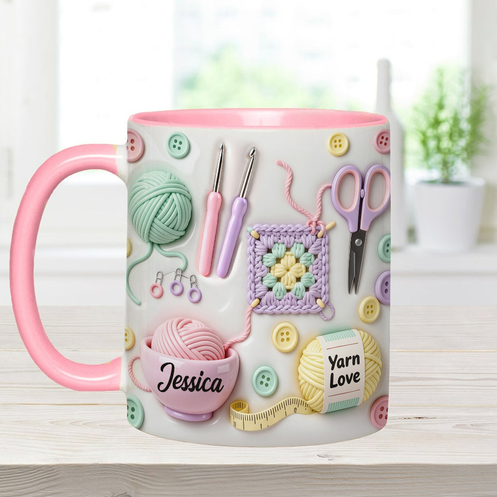 Love Crocheting - Personalized Crocheting Accent Mug & Coaster