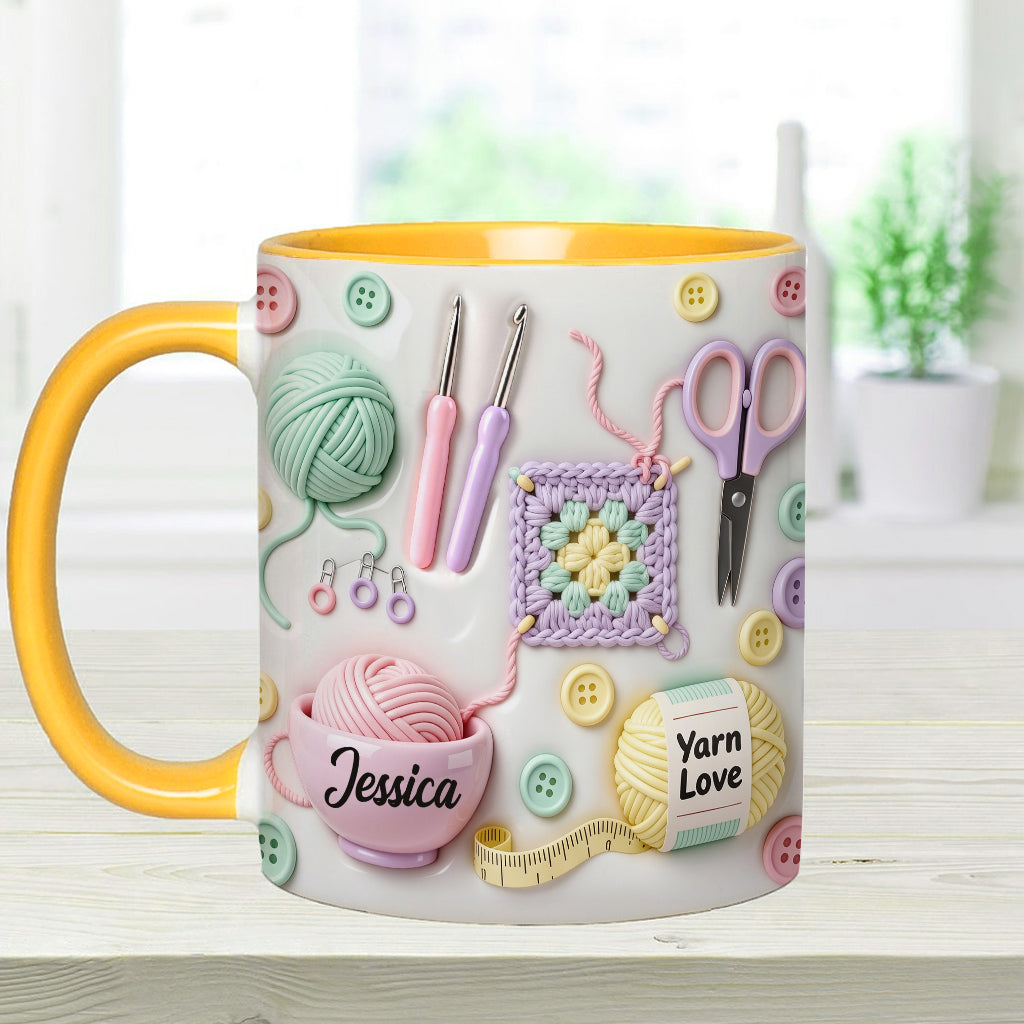 Love Crocheting - Personalized Crocheting Accent Mug & Coaster