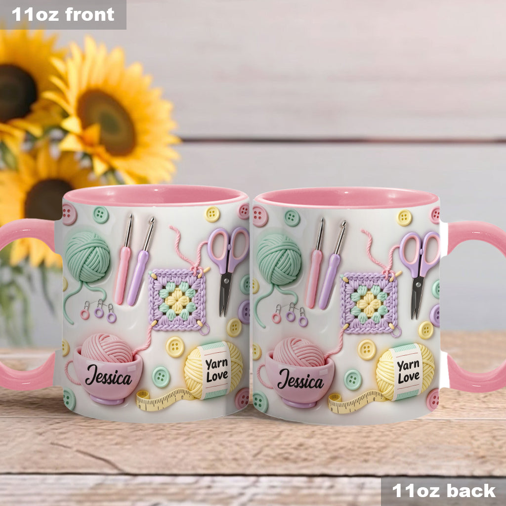 Love Crocheting - Personalized Crocheting Accent Mug & Coaster