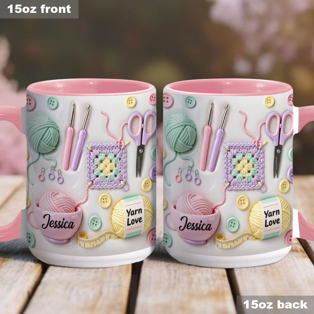 Love Crocheting - Personalized Crocheting Accent Mug & Coaster