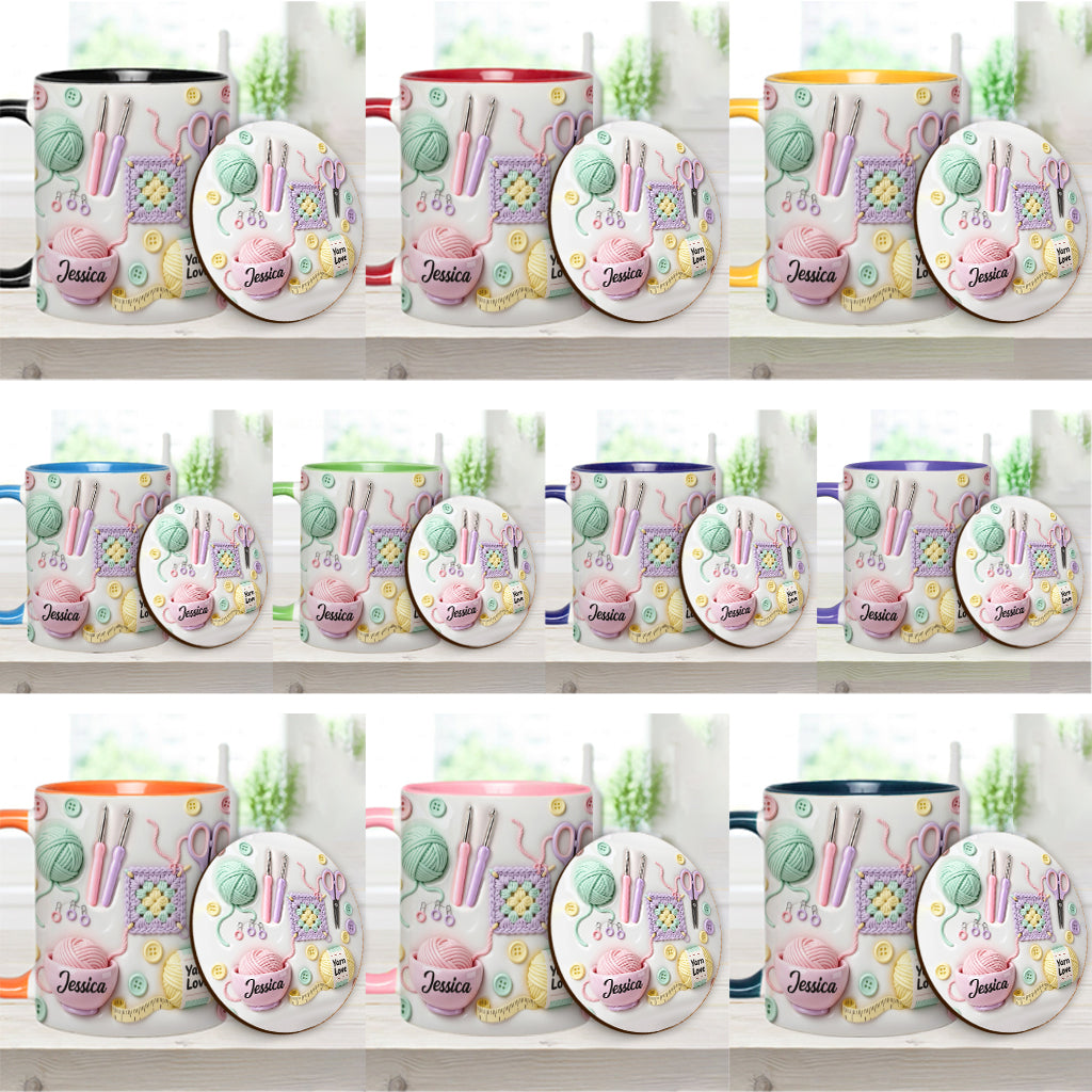 Love Crocheting - Personalized Crocheting Accent Mug & Coaster