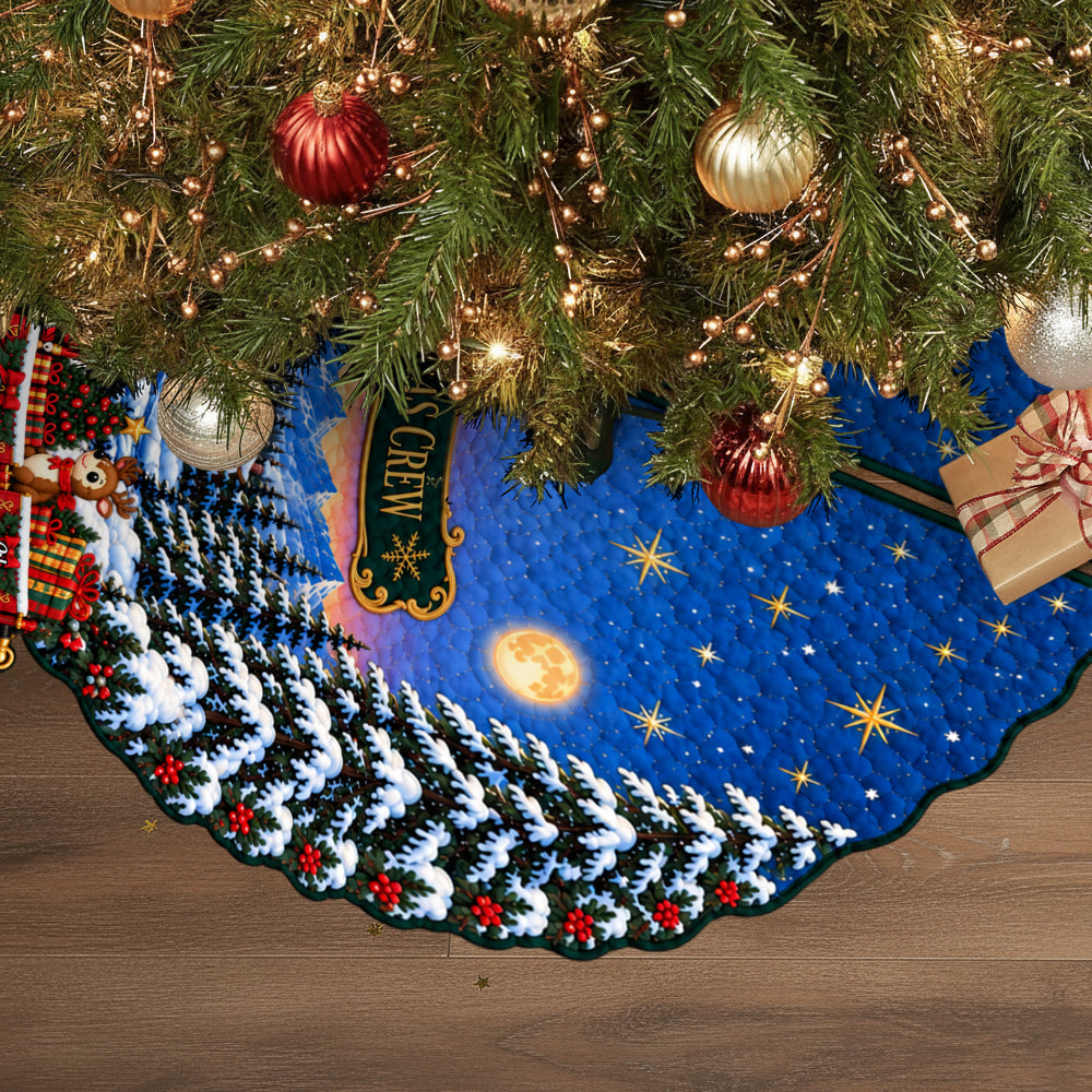 Christmas Train Crew Family Gift - Personalized Family Shaped Tree Skirt