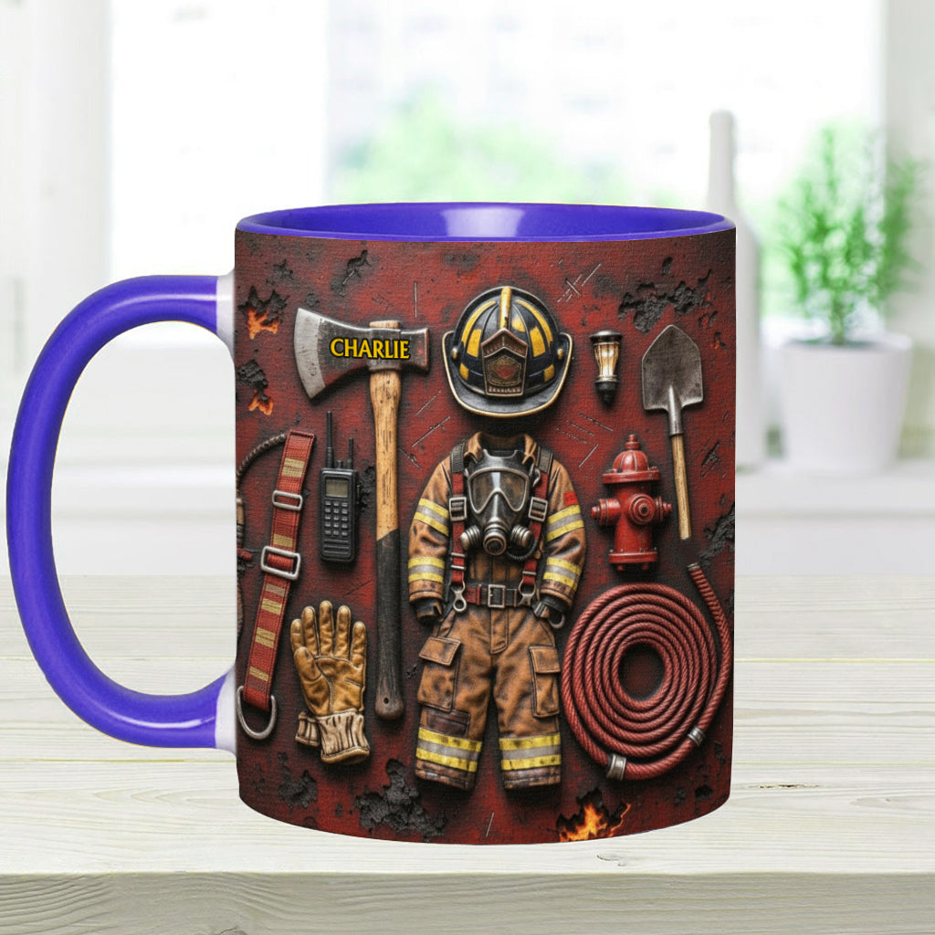 Proud Firefighter - Personalized Firefighter Accent Mug