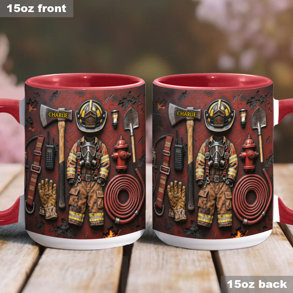 Proud Firefighter - Personalized Firefighter Accent Mug