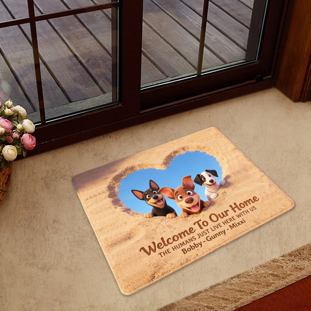 Welcome To Our Home - Personalized Dog Shaped Doormat/ Rug