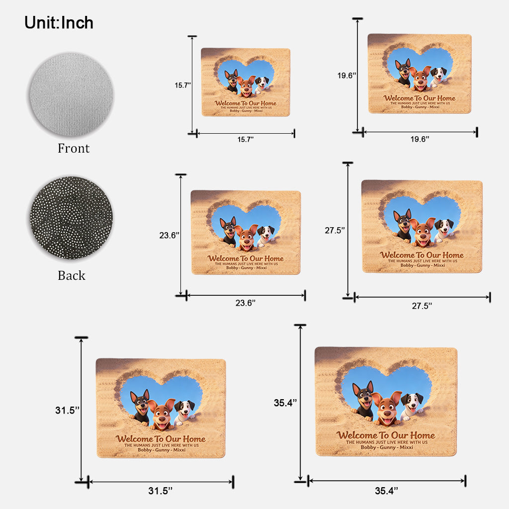 Welcome To Our Home - Personalized Dog Shaped Doormat/ Rug