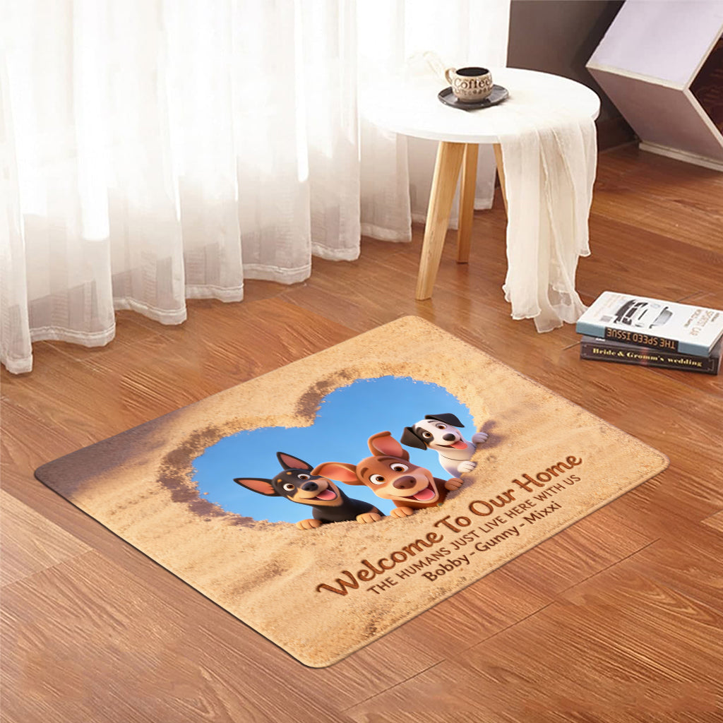 Welcome To Our Home - Personalized Dog Shaped Doormat/ Rug