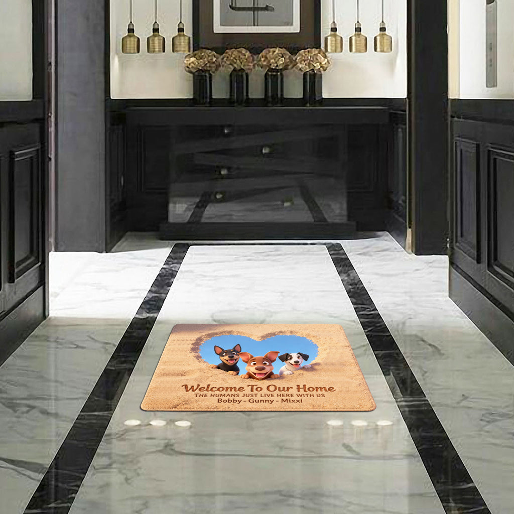 Welcome To Our Home - Personalized Dog Shaped Doormat/ Rug
